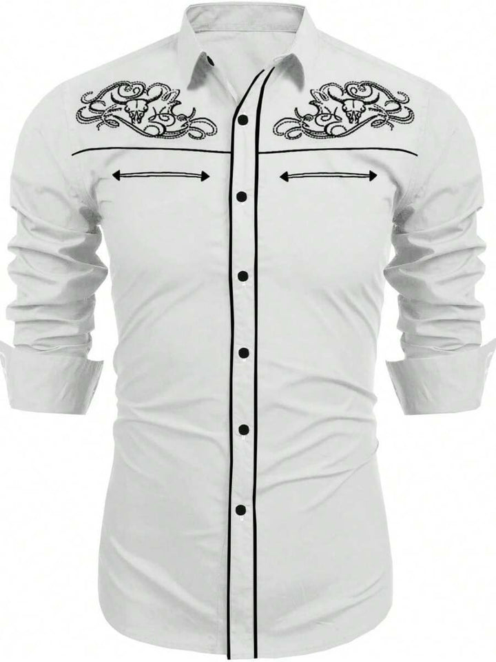 Herren elegante Stickereihemd Aliams