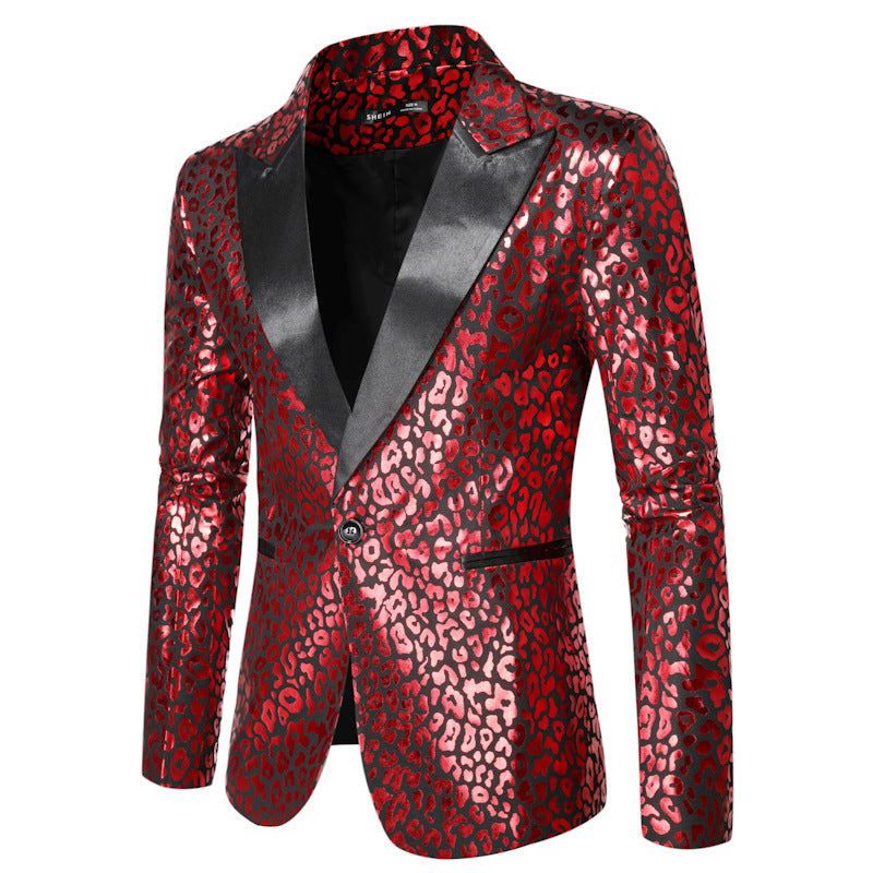 Herren Glamouröser Leopardenmuster Blazer Aliams