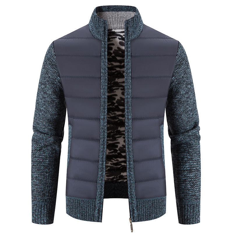 Herren gesteppte Jacke mit modischem Strickarm Aliams
