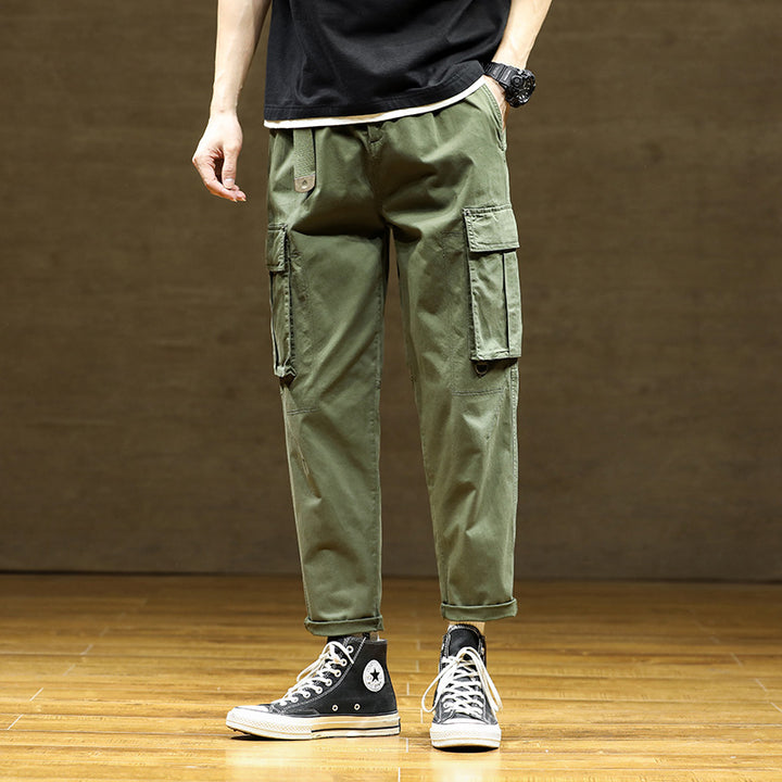 Herren Cargo-Hose mit verstellbarem Bund und funktionalen Taschen Aliams