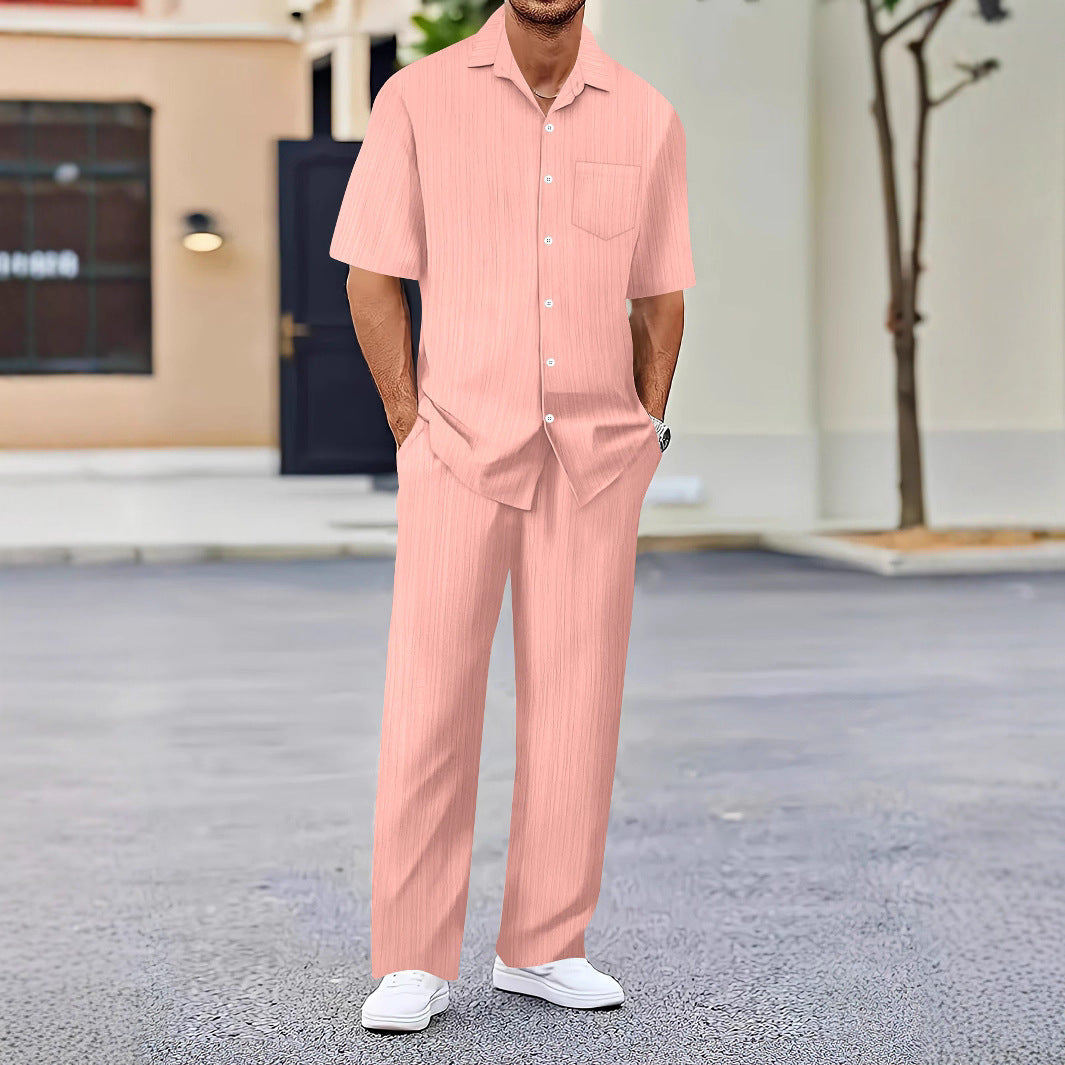 Herren Freizeitanzug mit eleganter Textur und praktischen Taschen Aliams