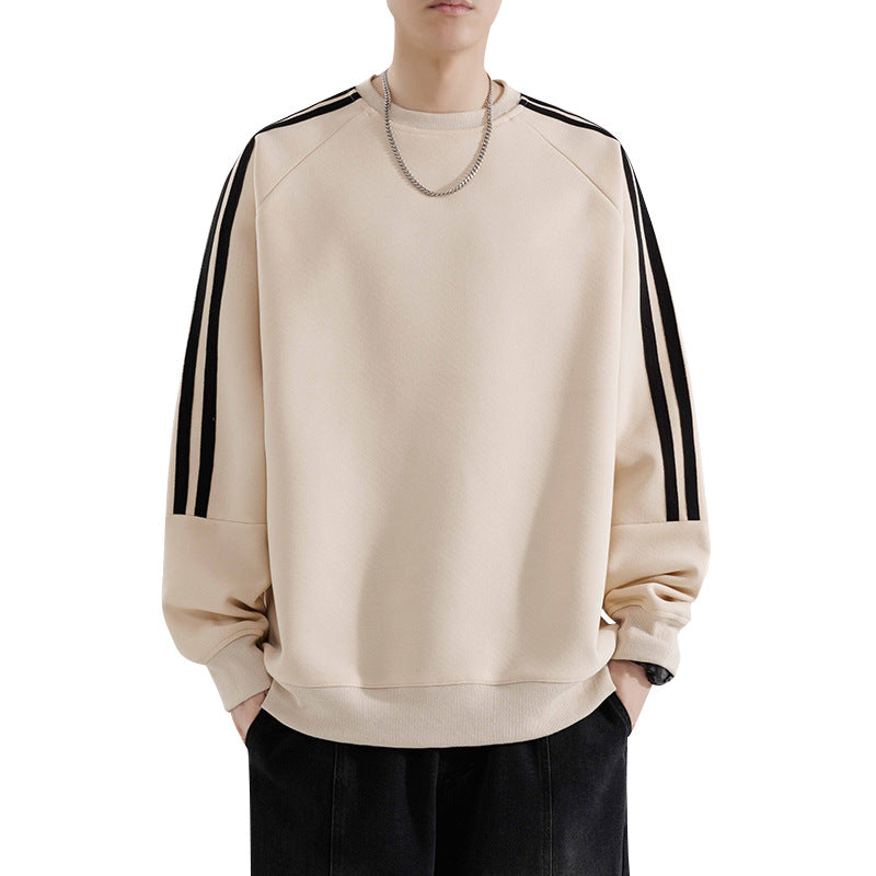 Herren sportliches Sweatshirt mit Raglanärmeln und stylischen Streifen Aliams