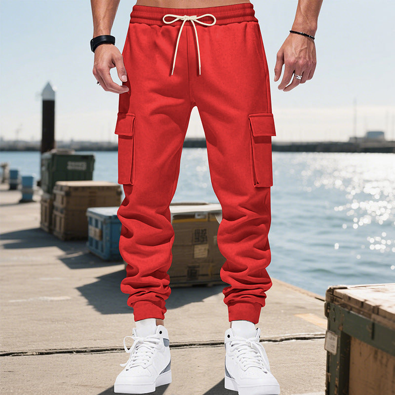 Herren Cargo-Jogginghose mit elastischem Bund und funktionalen Taschen Aliams