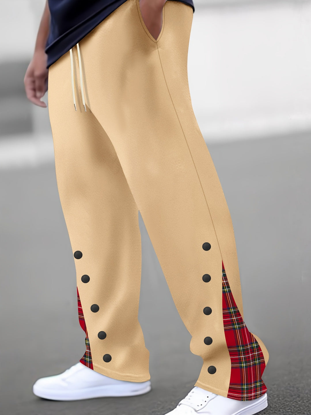 Herren Sportliche Jogginghose mit kontrastierenden Druckknöpfen und atmungsaktivem Stoff Aliams