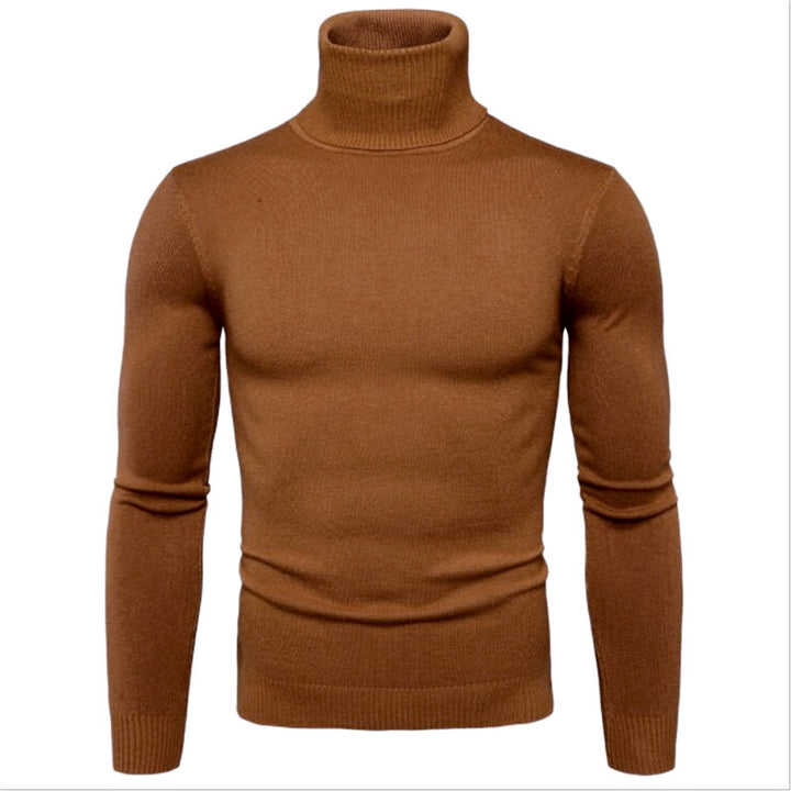 Herren Strickpullover mit hohem Kragen und schmalem Schnitt Aliams
