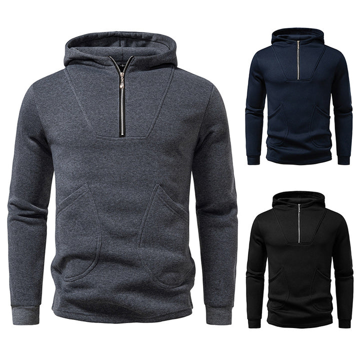 Herren Kapuzenpullover mit modernem Zipper und praktischen Taschen Aliams