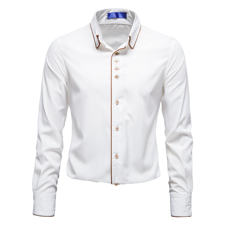 Herren Elegantes Hemd mit kontrastierenden Akzenten Aliams