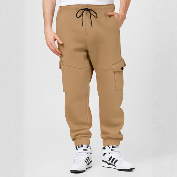 Herren Sportliche Cargo-Jogginghose mit Taschen und elastischem Bund Aliams