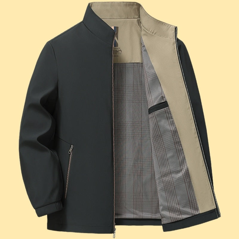 Herren elegante Freizeitjacke mit Stehkragen Aliams