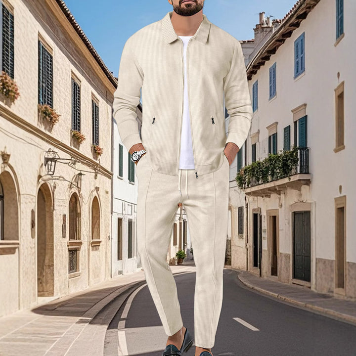 Herren sportliches Freizeit-Set aus atmungsaktivem Material und modernem Reißverschluss Aliams