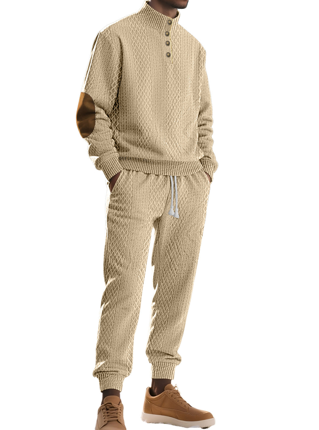 Herren Gemütlicher Strickanzug mit modernem Kragen Aliams