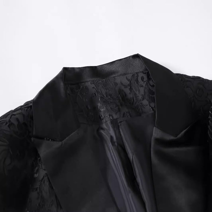 Herren Elegantes Smokinganzugset mit floralem Musterdruck Aliams