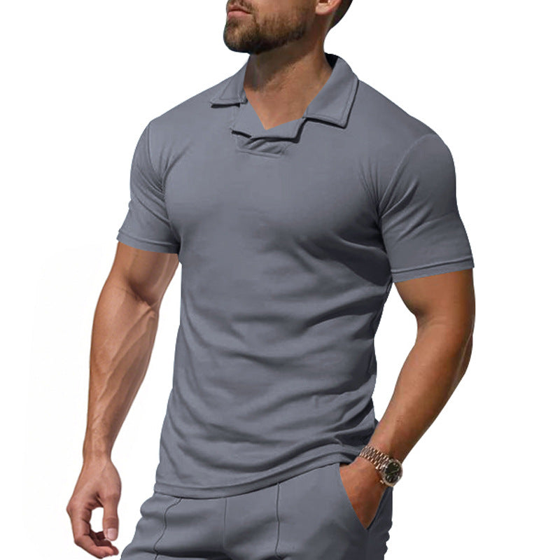 Herren Kurzarm Polo-Shirt mit modernem Stehkragen und atmungsaktivem Material Aliams