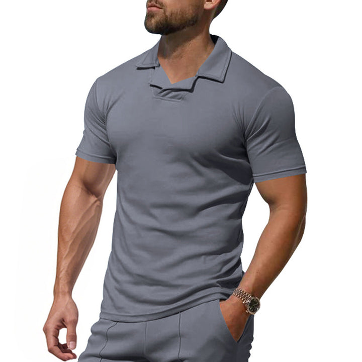 Herren Kurzarm Polo-Shirt mit modernem Stehkragen und atmungsaktivem Material Aliams