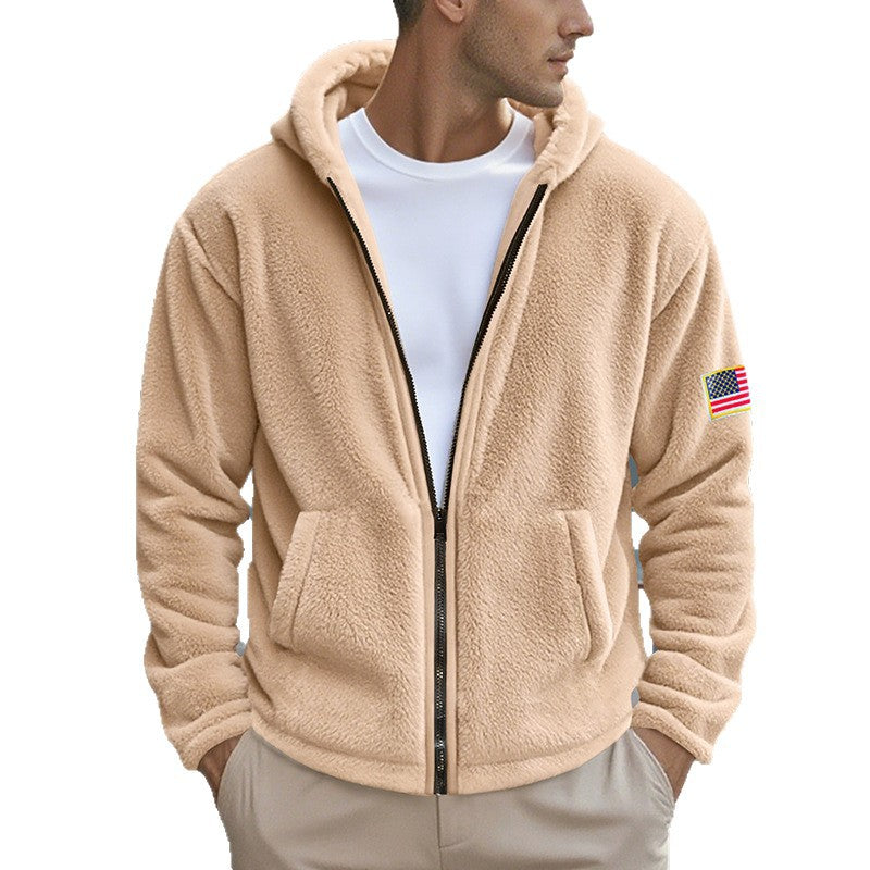 Herren gemütlicher Kapuzenpullover aus weichem Fleece mit bequemem Schnitt Aliams