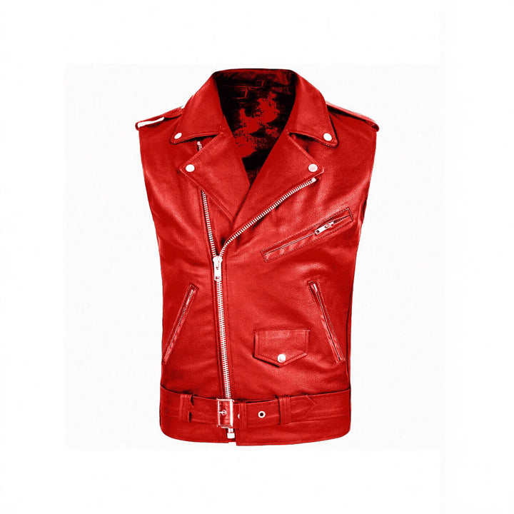 Herren stylische ärmellose Bikerjacke aus hochwertigem Leder Aliams