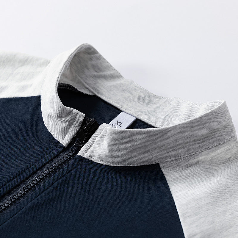 Herren sportliches Kurzarm-Oberteil mit modernem Reißverschluss Aliams