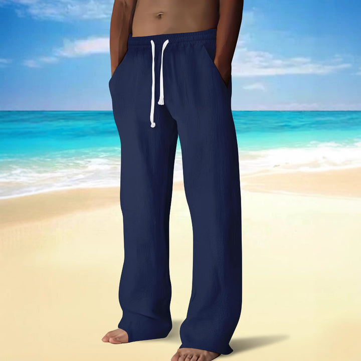 Herren bequeme Strandhose mit elastischem Bund und Seitentaschen Aliams