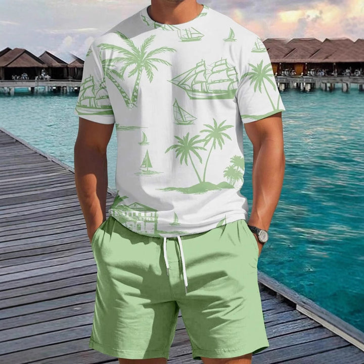 Herren Kurzarm-Shirt mit maritimem Motiv und entspannter Passform Aliams