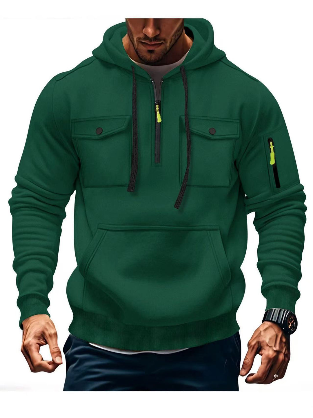 Herren Funktions Hoodie mit praktischen Taschen Aliams