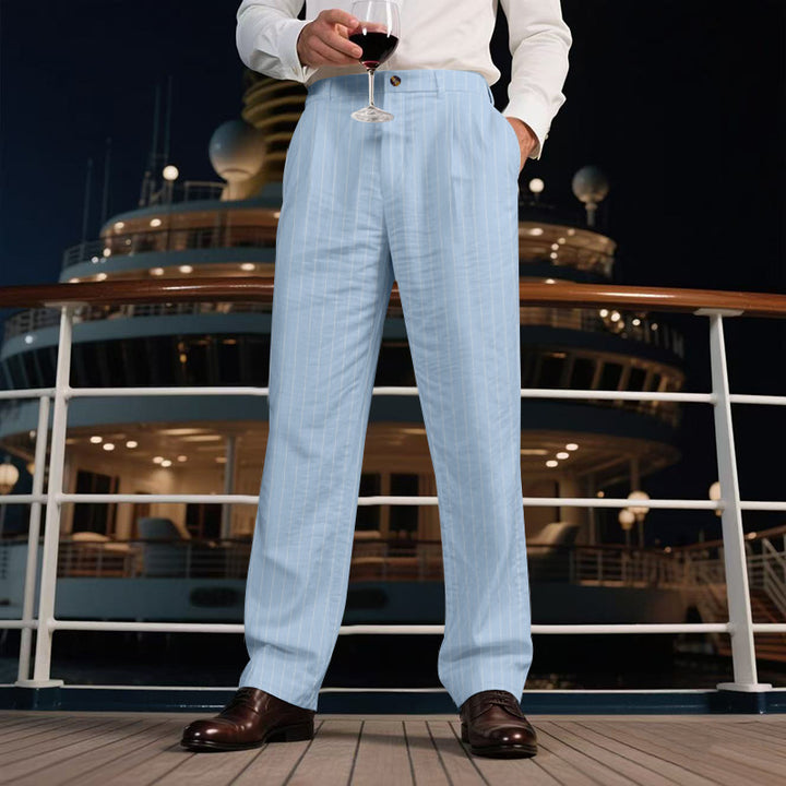 Herren elegante Anzughose mit feinen Streifen und komfortablem Schnitt Aliams