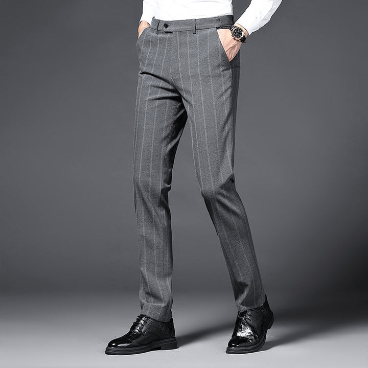 Herren elegante gestreifte Anzughose Aliams