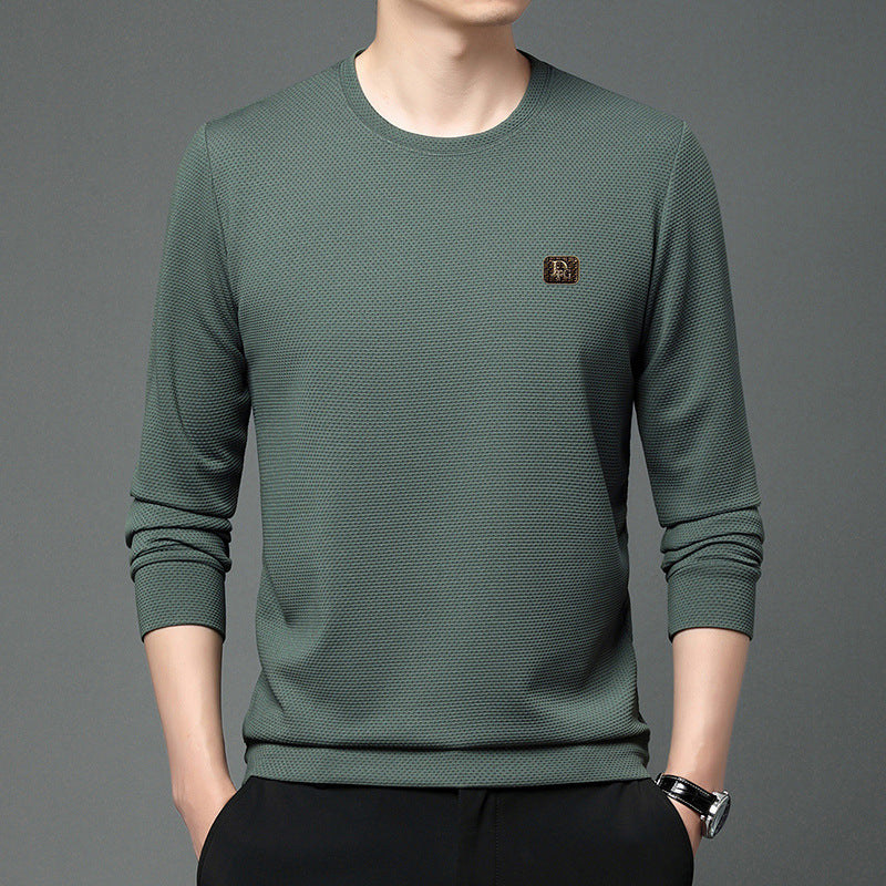 Herren hochwertiger Rundhals-Pullover mit strukturiertem Gewebe und modischem Design Aliams