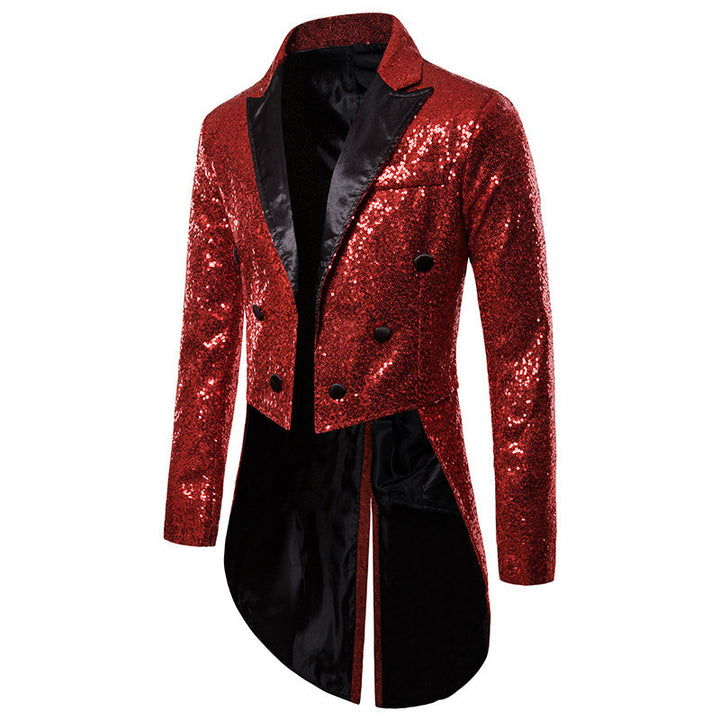 Herren glitzernde Smokingjacke mit elegantem Schnitt und schimmernden Pailletten Aliams