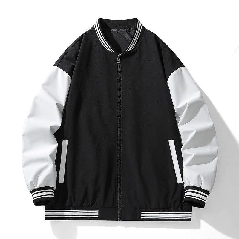 Herren sportliche Bomberjacke mit kontrastierenden Ärmeln Aliams