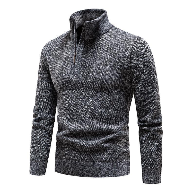 Herren Pullover mit halbem Reißverschluss und strukturiertem Design Aliams