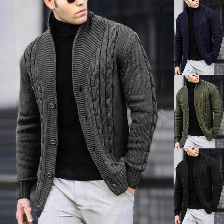 Herren Strickjacke mit modernen Zopfdesign Aliams