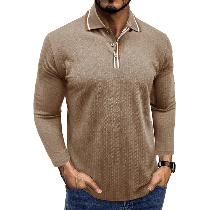 Herren Elegantes Langarm-Polohemd mit Details Aliams