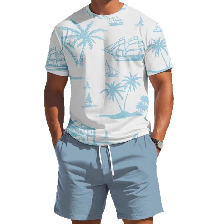 Herren Kurzarm-Shirt mit maritimem Motiv und entspannter Passform Aliams