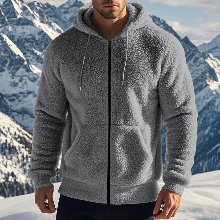 Herren Fleece Kapuzenjacke mit praktischen Taschen und modernem Schnitt Aliams