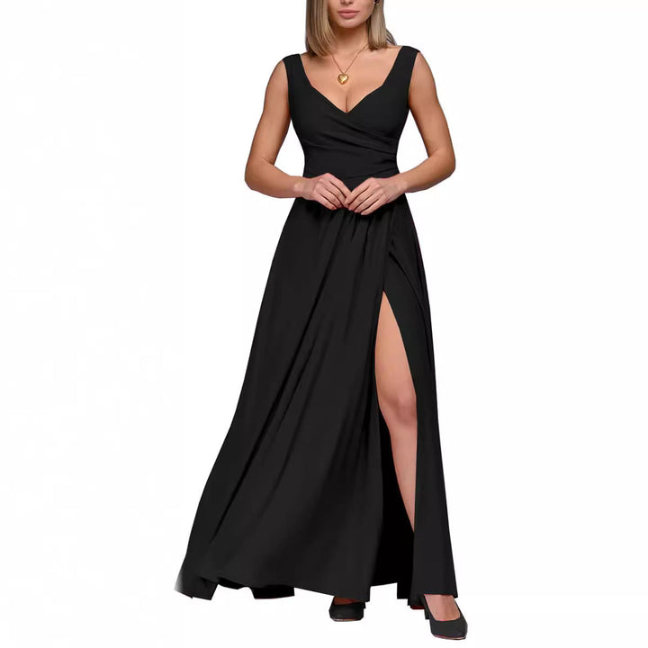 Aliams | Damen Elegantes Maxikleid mit Seitlichem Schlitz