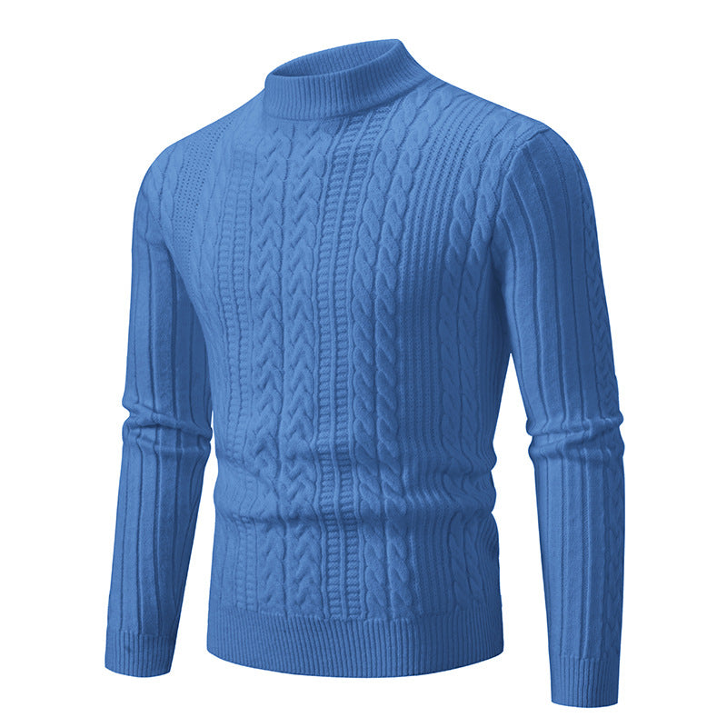 Herren Hochgeschlossener Strickpullover mit Zopfmuster und warmer Textur Aliams