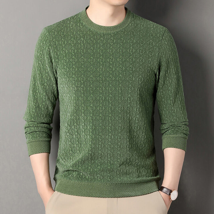 Herren hochwertiger Strickpullover mit modischem 3D-Muster Aliams