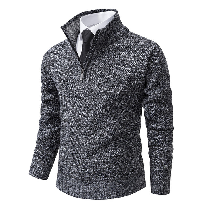 Herren Strickpullover mit modernem Reißverschluss und strukturiertem Design Aliams