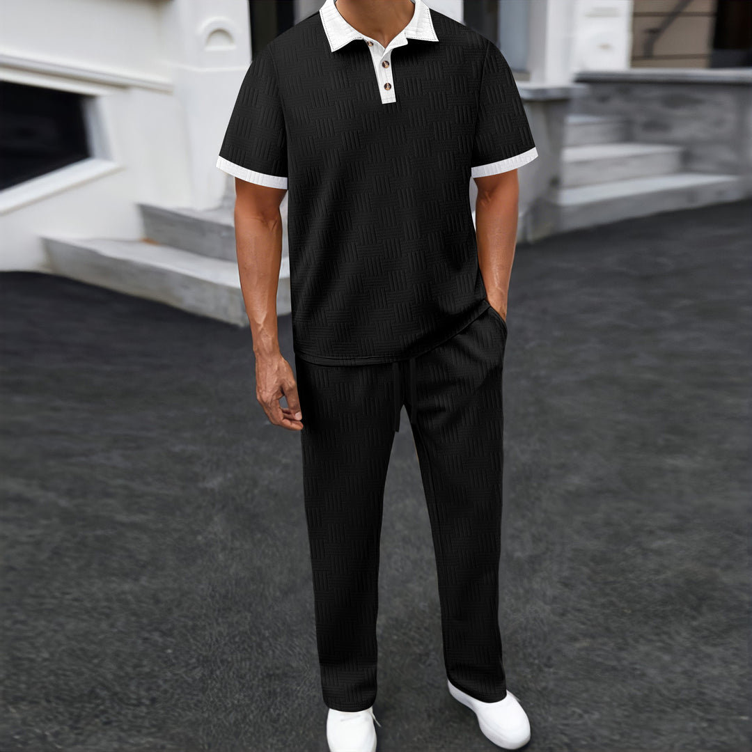 Herren Kurzarm Polohemd mit passender Jogginghose Aliams