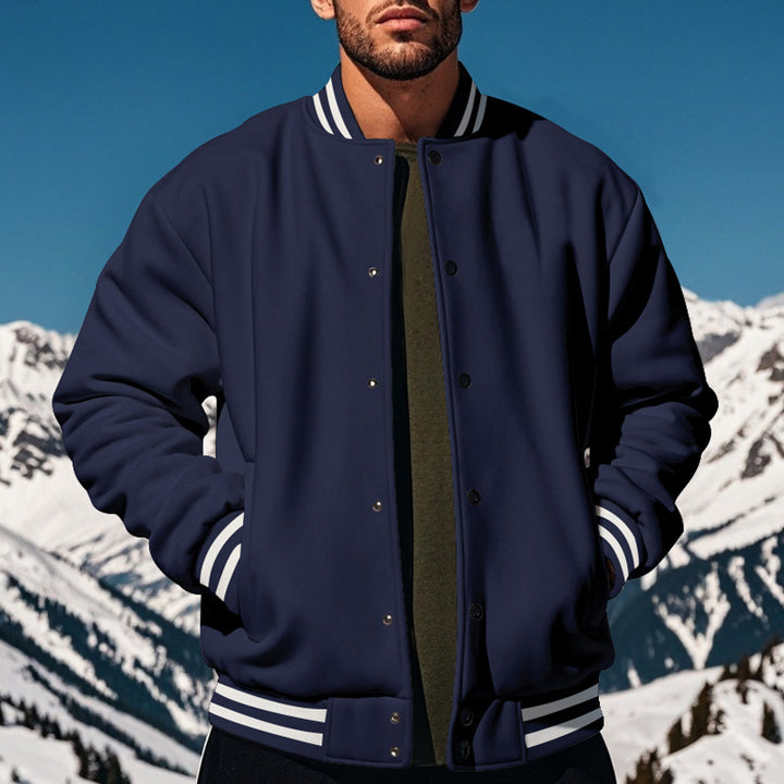 Herren Collegejacke mit elastischen Rippbündchen Aliams