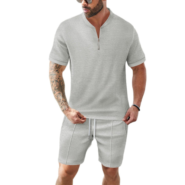 Herren Sportliches Kurzarmset mit Reißverschluss Aliams