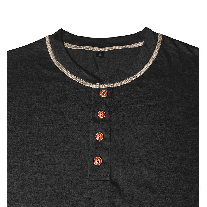 Herren Elegantes Langarmshirt mit Knopfleiste Aliams