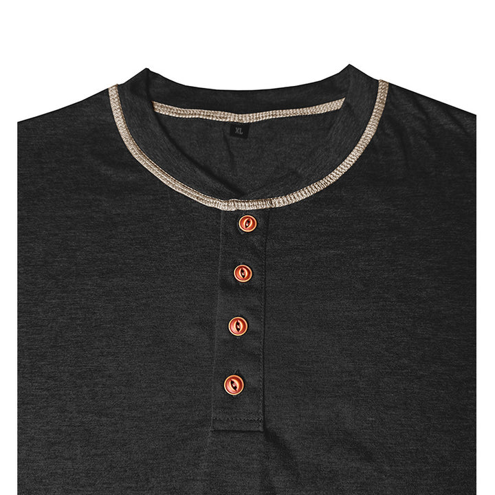 Herren Elegantes Langarmshirt mit Knopfleiste Aliams