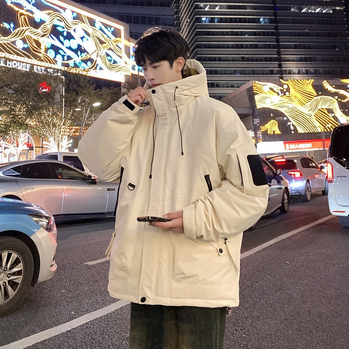 Herren funktionale Winterjacke mit isolierender Füllung und verstellbarer Kapuze Aliams