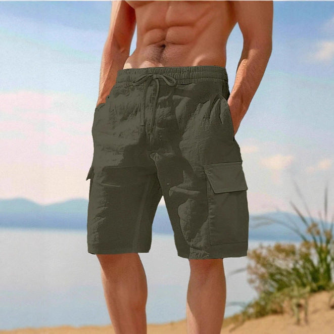 Herren Cargo-Shorts mit elastischem Bund und praktischen Seitentaschen Aliams