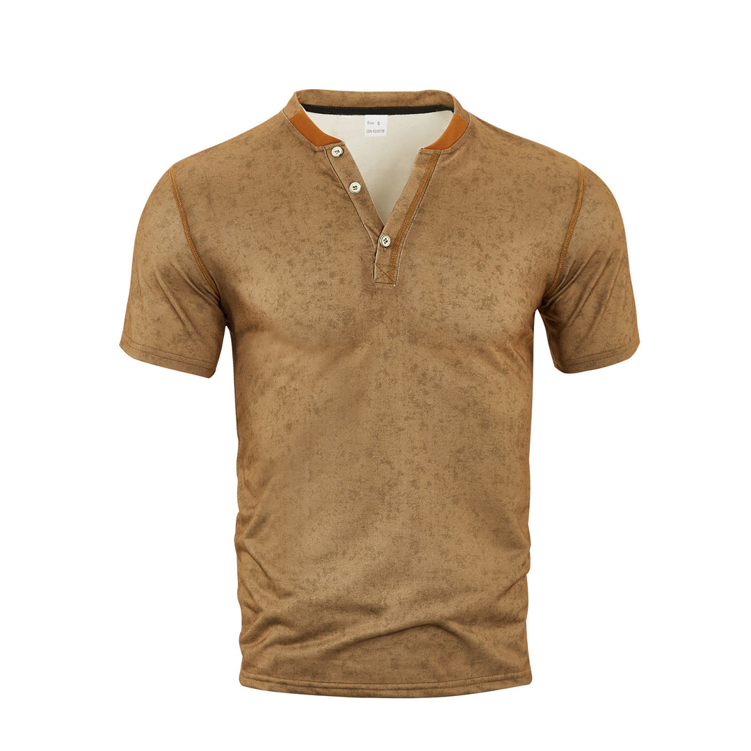 Herren Kurzarm-Polohemd mit stylischen Knöpfen und innovativem Kragen Aliams