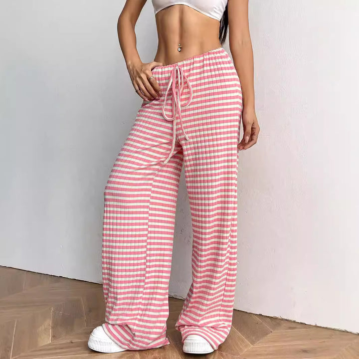 Damen komfortable Relaxhose mit weitem Schnitt und verstellbarem Kordelzug Aliams
