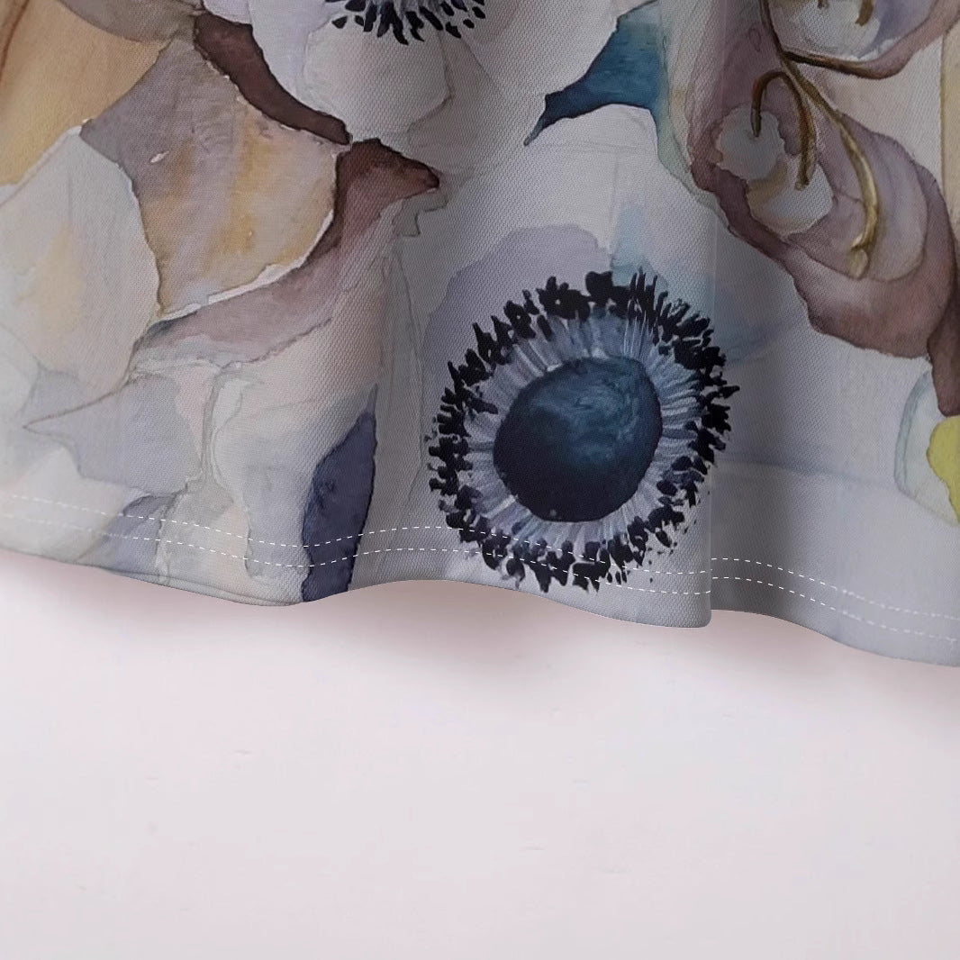 Herren Kurzarm Poloshirt mit floralem Aquarellmuster Aliams