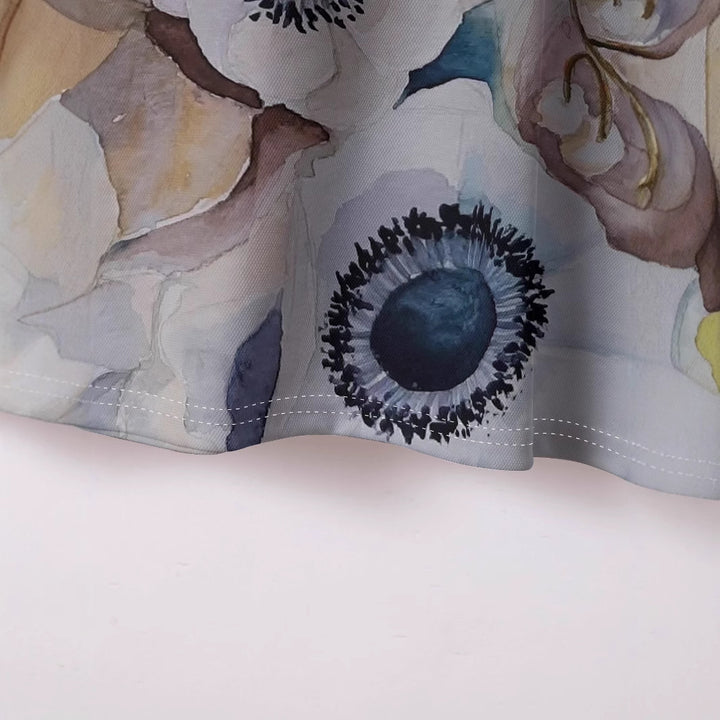 Herren Kurzarm Poloshirt mit floralem Aquarellmuster Aliams