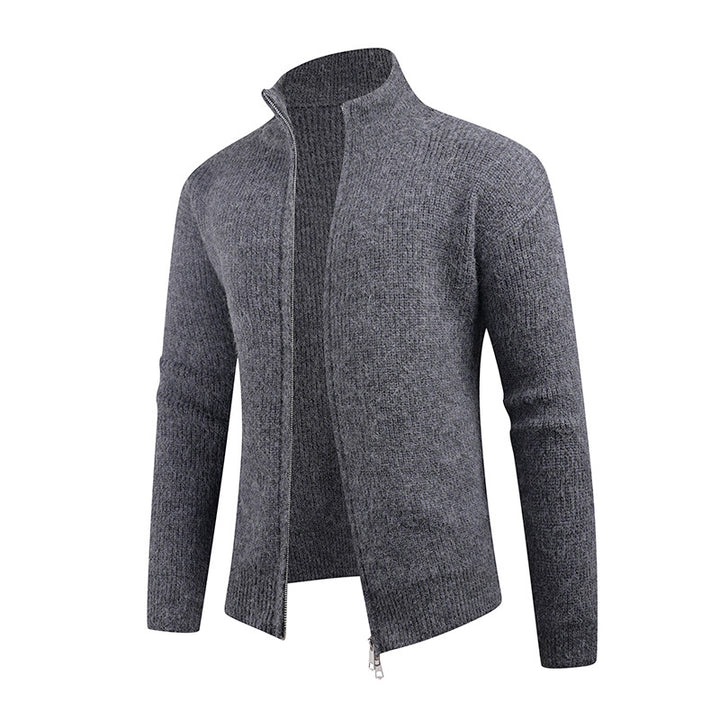 Herren Strickpullover mit hohem Kragen und dekorativem Reißverschluss Aliams